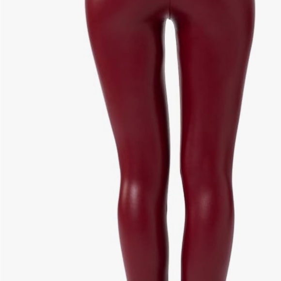 Samuel deep red faux leggings size medium - Picture 3 of 8
